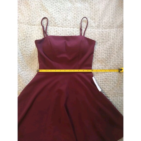 B darling Burgundy 3/4 Mini Dress Nwt  Boho Feminine Party - Picture 7 of 10